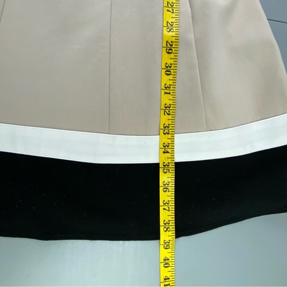 Calvin Klein tan a-line dress with black & white striped detail wms sz 4 - Picture 10 of 10